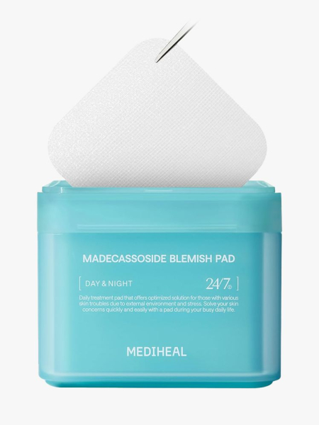 Mediheal Madecassoside Blemish Pads in branded component on a light gray background